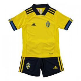 Camisolas de futebol Suécia Criança Equipamento Principal Euro 2020 Manga Curta